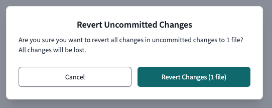 The Commit Changes modal is how users change their branch.